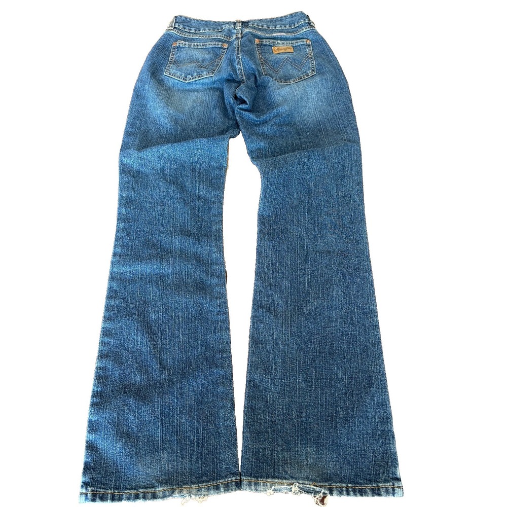 Y2K Wrangler Premium Patch Low Rise Bootcut Jeans Womens 7/8 x 32 Mid 2000s